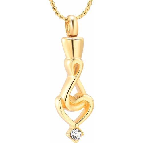 Infinity Lovely Memorial Urn Necklace Jewelry With Ashes - Shiny Stainless Steel Cross Cremation Keepsake Jewelry Pendants