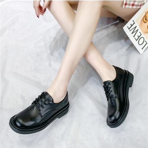 British Style Small Leather Shoes Loafers Female 2021 Spring New Black Retro Working Womens Shoes Student Single Shoes