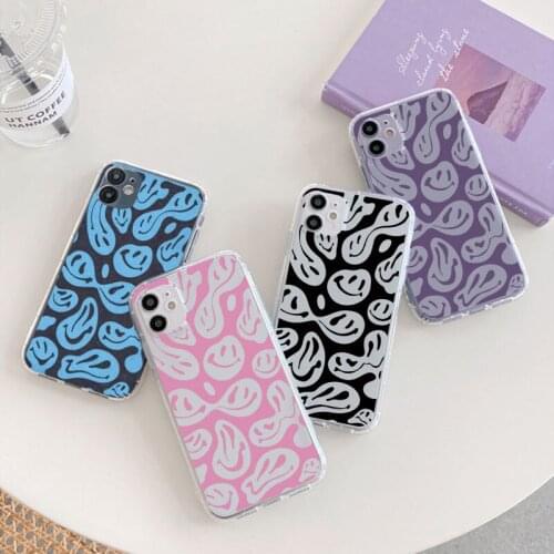 Cartoon Smile Face Case For Huawei P40 Lite E P30 P20 Honor 20 10 10i 10X Lite Pro Y6 Y7 Y9 P Smart 2019 2020 2021 8X 9X Cover