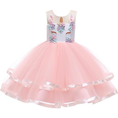 Kids Lolita Dresses Unicorn Dress Princess Wedding Dress Girls Birthday Party Dress Children Tutu