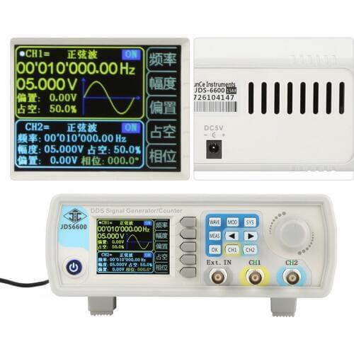JDS6600 15MH/30MHz/40MHz/50MHz/60MHz Dual Channel Arbitrary Waveform DDS Signal Generator Pulse 14 Bit