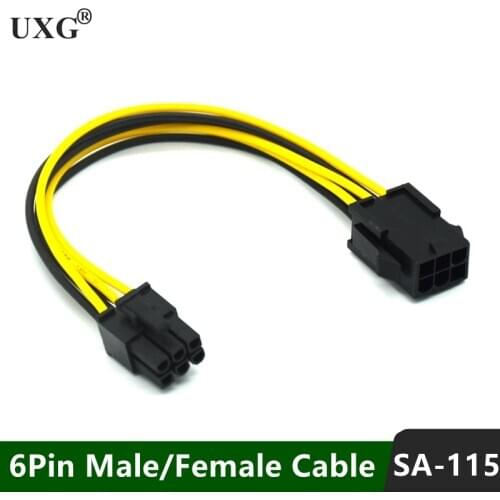 PCIE 6Pin to 6Pin Power Supply Cable Graphics Card Power Extension Cable 6 Pin Connector Male to Female Power Adapter for Mining