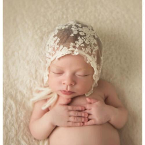 Baby Girls Boys Flower Lace Hat Eyelet Lace Breathable Cotton Bonnet Adjustable Sun Hat Baby photography props lace hat girl