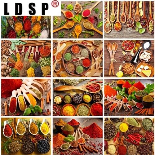 LDSP Home Decoration 5D DIY Diamond Painting Seasoning Full Square Diamond Embroidery Kitchen Mosaic Picture Of Rhinestones