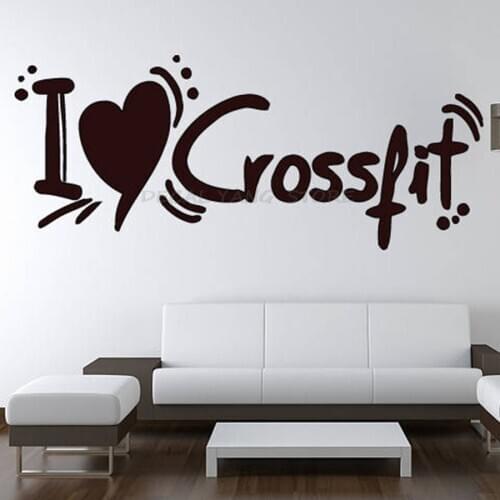 I Love Crossfit Wall Decals Living Room Bedroom Home Decor Motivation Workout Fitness Sport Gym Vinyl Wall Stickers 1451