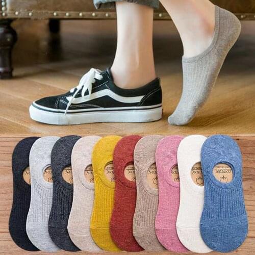 Socks Men And Women Thin Cotton Socks Invisible Boat Socks Silicone Non-Slip Non-Slip Heel Soft Shallow Mouth Ladies Socks
