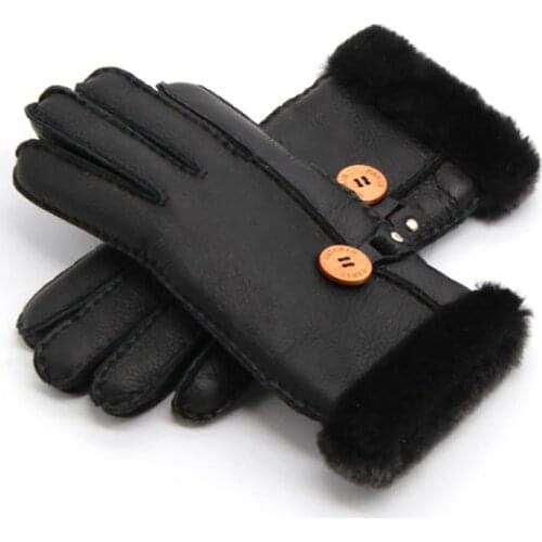 2019 New winter goat leather Fur Womens Gloves Warm Mittens Winter Ladies Outdoors Female Knitted Gloves high quality