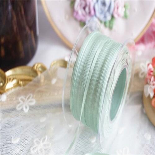 New color 2mm Solid colors of 100% pure silk embroidery ribbon thin taffeta high quality silk ribbon Anya Ribbon Handcraft