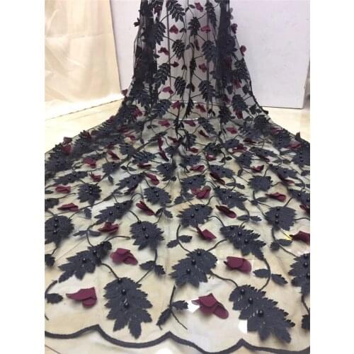 New design Latest African Lace Fabric With bead Embroidery Mesh Tulle Lace Fabric For Wedding BZL-12.198