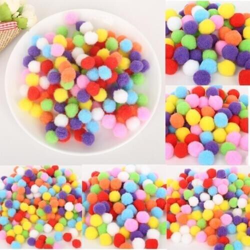 Whosale 500-2500Pcs/lot 10mm/15mm/20mm/25mm/30mm Mixed Soft Round Shaped Pompom Balls Fluffy Pom Pom For Kids DIY Garment Handcr