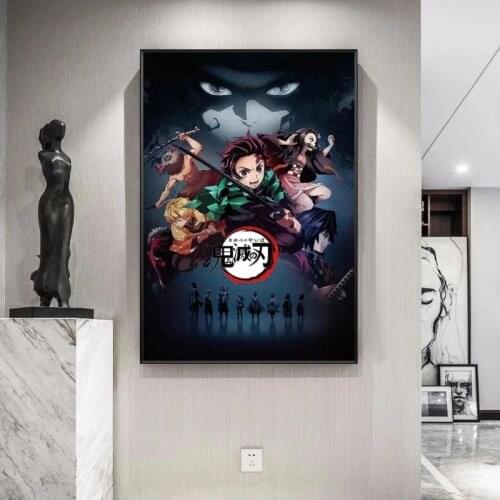 Japanese Anime Demon Slayer : Kimetsu no Yaiba Kamado Tanjirou Kamado Nezuko Canvas Posters Wall Hanging Pictures Home Decor