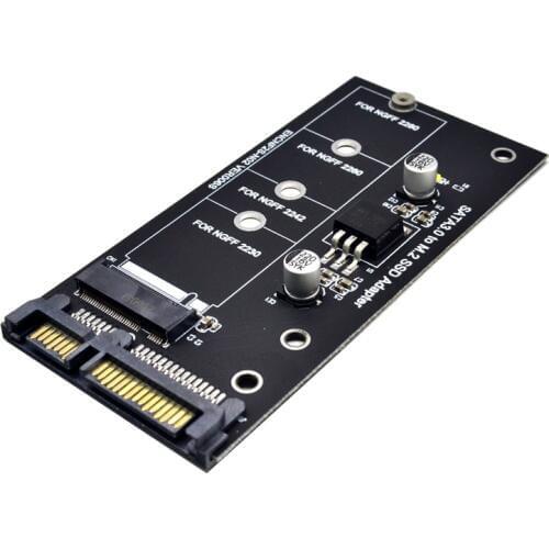 QINDIAN Add On Cards NGFF M.2 Adapter M2 SATA3 Raiser M.2 to SATA Adapter SSD M2 to SATA Expansion Card B Keys for 30/42/60/80mm