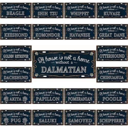 [ Kelly66 ] Pets Dog Great Dane Beagle Poodle ChowChow Metal Sign Tin Poster Home Decor Bar Wall Art Painting 15*30 CM Size C5