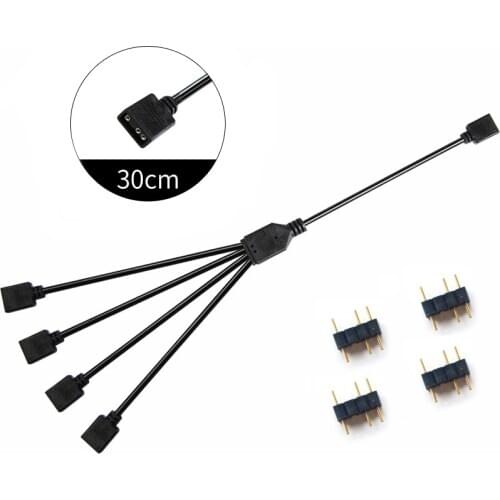 Computer motherboard RGB split synchronous cable 12V 4-pin extension tcable 5V ARGB 3-pin hub for Asus Gigabyte MSI RGB fusion