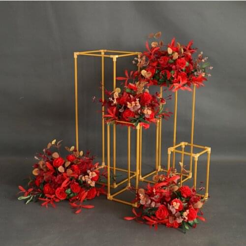 DIY Wedding Props Wedding Centerpiece Flower Stand Road Lead Geometric Rectangular Metal Frame Party Backdrop Home Decoration