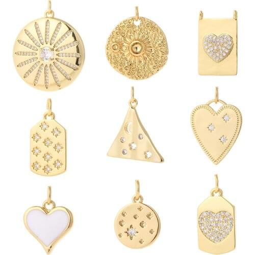 Geometric Heart Star Jewelry Making Gold Dangle Pendant Designer Charm for Diy Earrings Necklace Bracelet Copper Resin Butterfly
