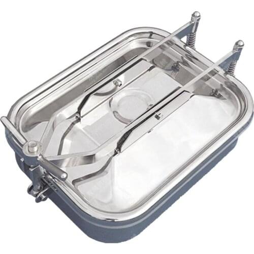 Sanitary 17in. x 13in. Rectangular Tank Manhole Cover Silicon/EPDM Sealing Square Manway