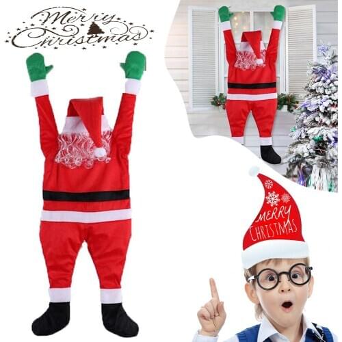 Climbing Hanging Santa Claus Christmas Outdoor Window Decoration Xmas Props