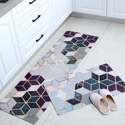 Modern Pvc Geometric Printing Kitchen Carpet Letter Carpet Living Room Bedroom Floor Carpet Home Decoration Cushion