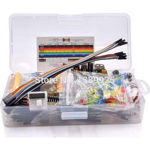 Electronics Component Starter Kit for Arduino Kit With 830 Tie-points Breadboard Cable Resistor Capacitor LED Potentiometer