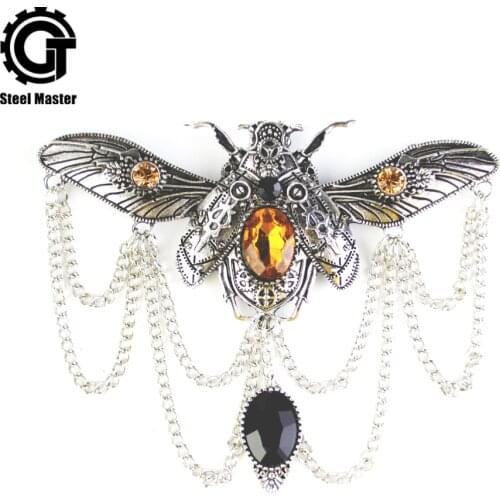 Steampunk Gothic Womens Animal Shape Gold Metal Chains Pendant Necklace Accessory