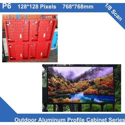 TEEHO video outdoor led cabinet P6 display rental or fixed usage aluminum Cabinet 768mm*768mm 1/8 scan led module panell cabinet