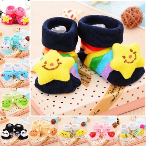 #VW Thick Terry Socks Baby Toddler Socks Doll Cartoon Non-slip Newborn Socks Children Floor Socks Keep Warm Infants Socks