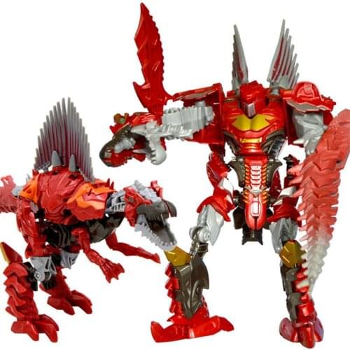 WEI JIANG New IN-STOCK Transformation Robot Toys G1 Anime Action Figure Kids Toys Cool Red Dinosaur Model Plastic Boy Toy Gifts