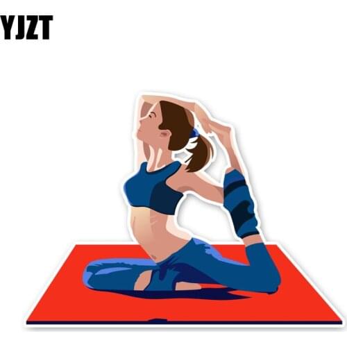 YJZT 10.7*14.7CM Beautiful Yoga Girl Car Sticker Accessories 11A1757