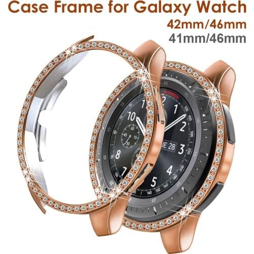 Bling Crystal Protective Face for Samsung Galaxy Watch 42mm 46mm Case Cover Shiny Diamond Cases Women Girl Rhinestone Bumper