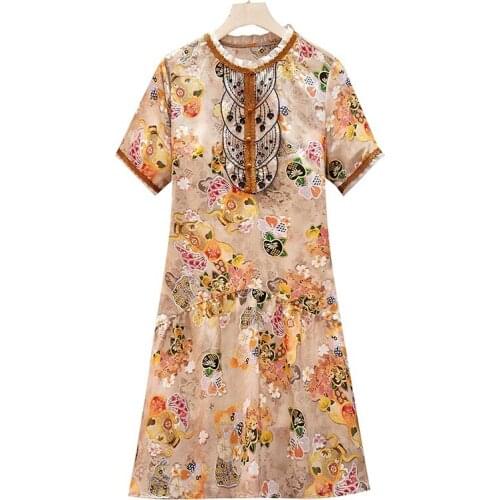 Flower Summer Dress Silk Vestido Festa Oversized Vestidos Elegant Robe Pull Trendy Ukraine Dress Women trendy Women Clothes