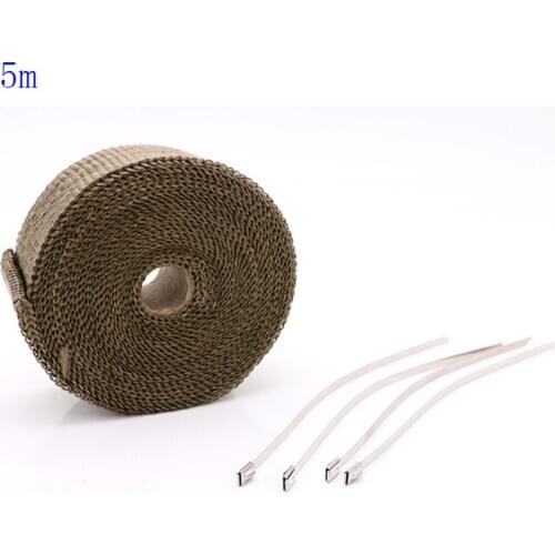 1.5mm*50mm*5m Motorcycle Exhaust Thermal Exhaust Tape Exhaust Heat Tape Wrap Pipe Wrap Shields Manifold Header