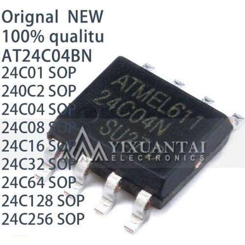 10Pcs/a lot SOP-8 AT24C04BN AT24C32 AT24C128 24C01 240C2 24C04 24C08 24C16 24C32 24C64 24C128 24C256 SOIC-8 Memory chip