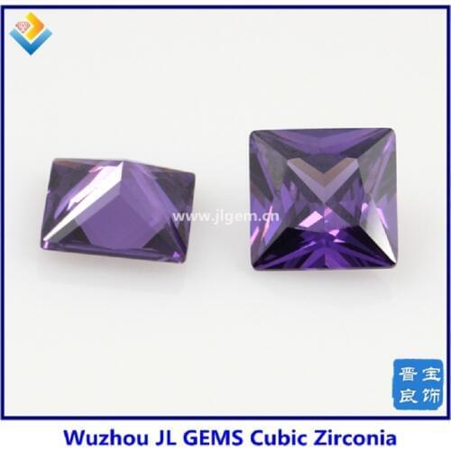 100pcs/lot) AAAAA Grade CZ Square Shape Loose Stone / 2x2mm-15x15mm Cubic Zirconia Stone #10 Dark Purple