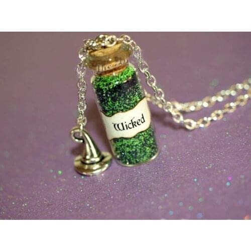 12pcs/lot WICKED Necklace with a Witchs Hat Charm, Once Upon a Time, Wicked Zelena, Wizard of Oz necklace