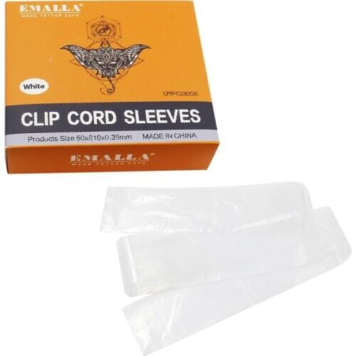 125Pcs Disposable Tattoo Clip Cord Tattoo Covers Bags Plastic Tattoo Clip Cord Sleeves Bags For Tattoo Supplies Accessories