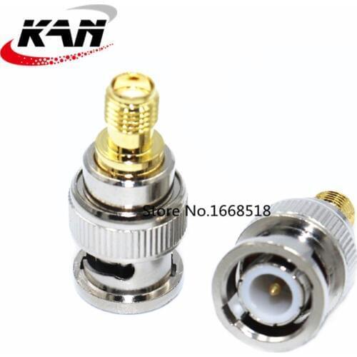 2pcs BNC Male to SMA Female RF Coaxial Coax Adapter Connector Converter Plug