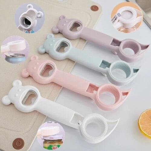 4 in 1 Beer Bottle Opener Multifunction Twist Jar Opener Stainless Steel Corkscrew Quick Opening Kitchen Cooking Everyday Use