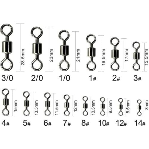 50 pcs Swivels Interlock Snap Fishing Lure Tackles Gear Accessories Connector Copper Swivels Pin Bearing Rolling Solid Fish Tool