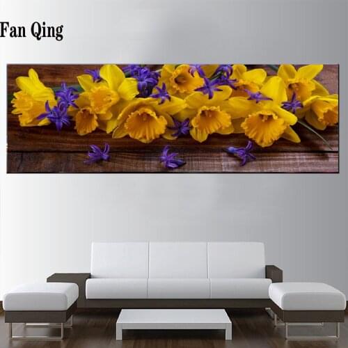 5D Diamond Painting Full Square Hyacinth Daffodil Yellow Flowers Diamond Embroidery Home Decoration Rhinestone Art Gift