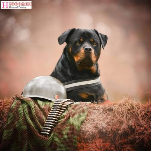 5D Diamond Painting animal Rottweiler dog DIY full round square Diamond Embroidery Diamond Mosaic Cross Stitch decoration gift