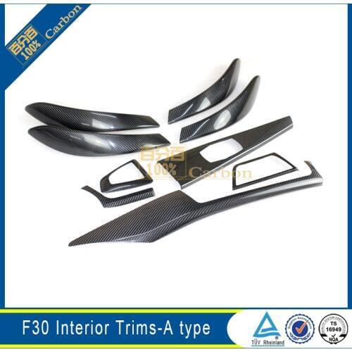 For 3 Series F30 Carbon Fiber Interior Trims Mouldings Cover 9pcs Put on Model