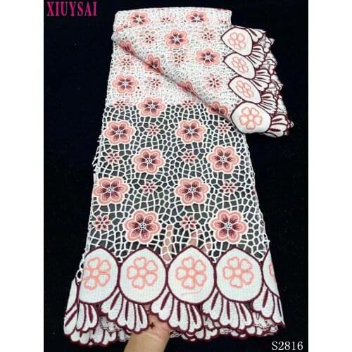 African French Tulle Lae Fabric Guipure Lace Embroidery High Quality Water Soluble Nigerian Wedding Dresses Cotton Lace Fabric