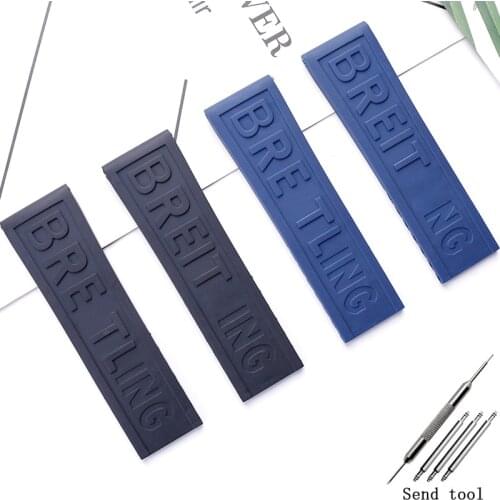 Watch accessories 22mm 24mm mens rubber strap suitable for Breitling ladies waterproof silicone sports strap