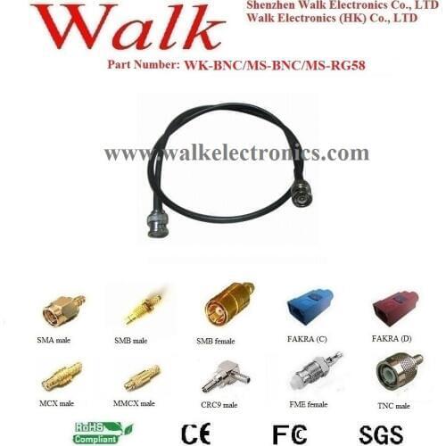 Antenna cable/RF cable assembly/cable antenna: BNC male straight to BNC male straight with rg58 cable