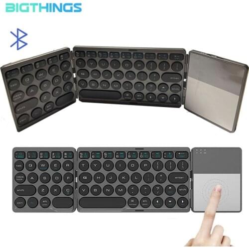 Foldable Bluetooth Keyboard Wireless Keypad With Touchpad Rechargeable For Tablet Notebook IOS Android Windows Phone