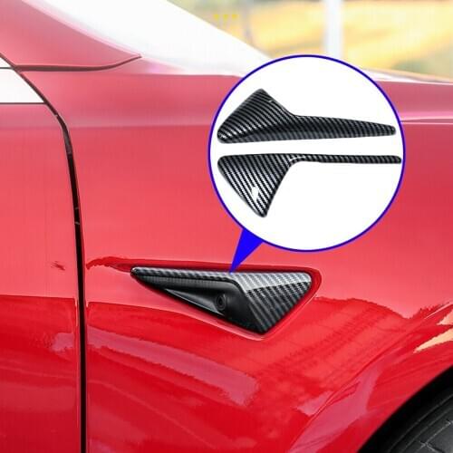 Carbon Fiber Side Door Air Vent Fender Trim Cover For Tesla Model 3 2018 2019 Car Exterior Decoration