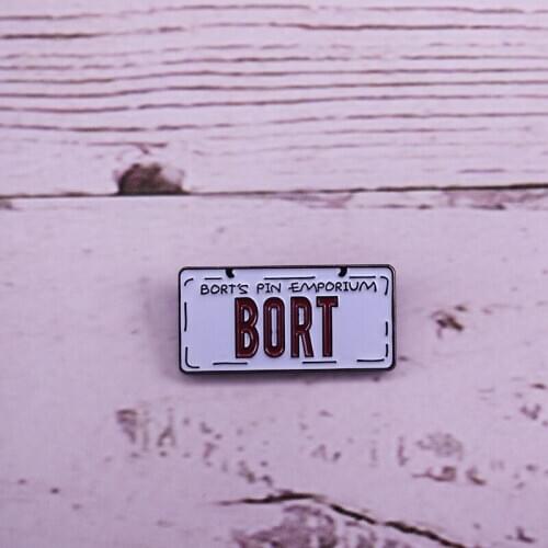 Bort License Plate Brooch borts pin emporium Badge Popular culture Accessory cartoon fas get them in real life