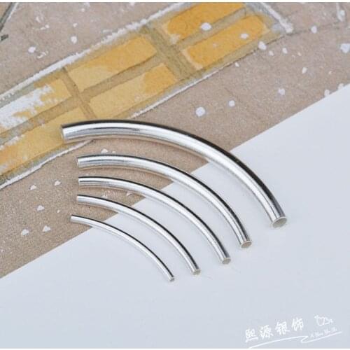 10PCS WHOLESALE S925 STERLING SILVER SMOOTH SURFACE TUBE BEADS JEWELRY FINDINGS COMPONENTS ACCESSORY FOR NECKLACE BRACELET