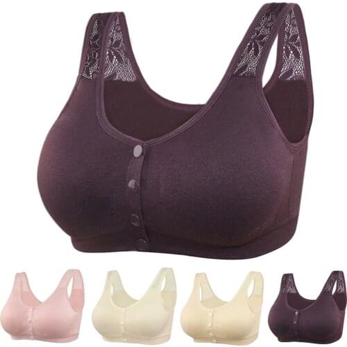 Bras For Women Plus Size Seamless Bra Womens Adjustable Sports Front Closure Extra-elastic Breathable Lace Trim Bra New Hot